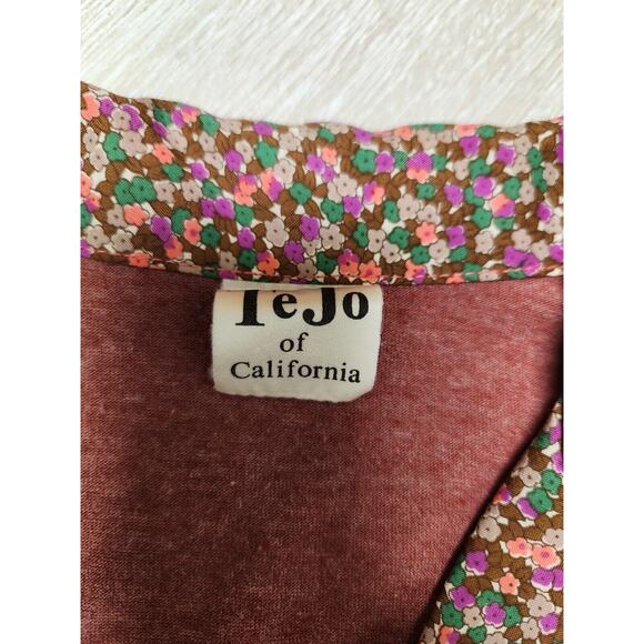 Vtg 70s Tejo Of California Women's Skirt Set Large Terracotta No Size Tag - Picture 6 of 13